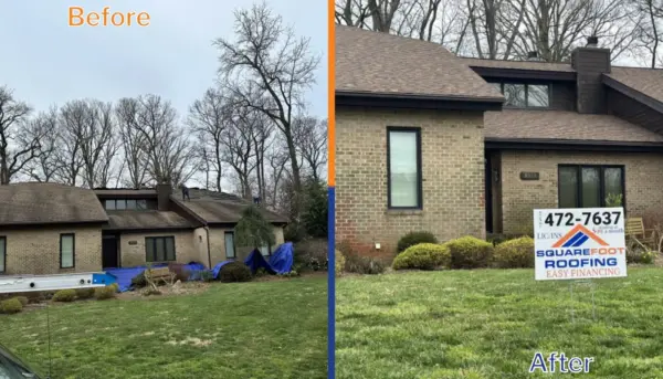 Before after roof replacement home