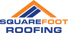 Roofing company logo with roof