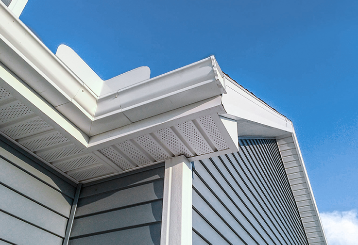 House roof gutter soffit repair