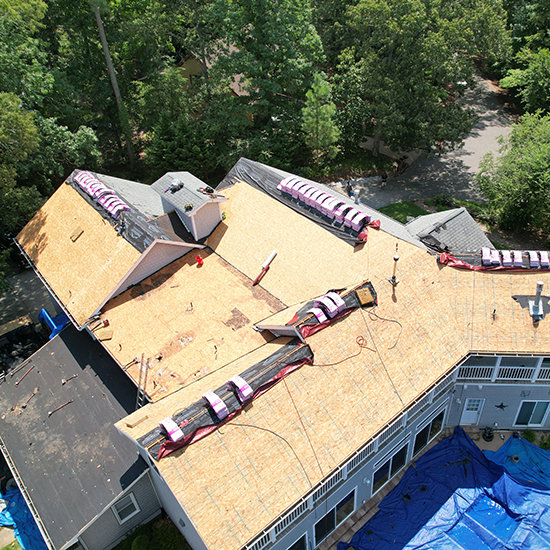 Roof replacement plywood sheathing installation